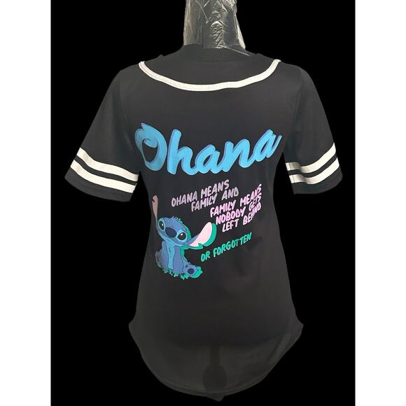 Stitch Disney Women’s Baseball Black Jersey Top Size Small-See Dimensions - Picture 7 of 9